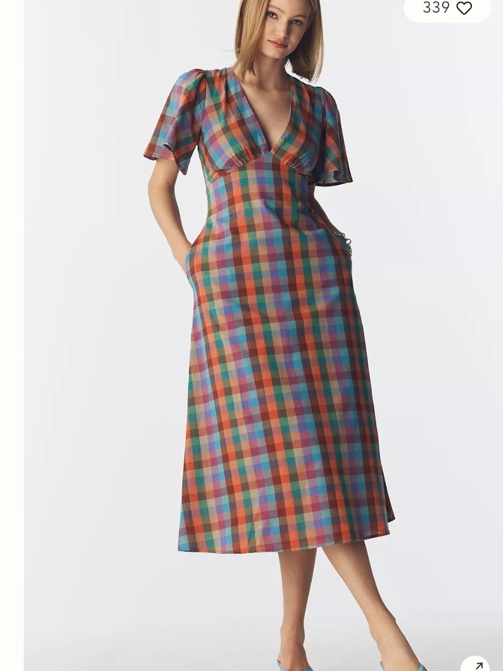Lisa Says Gah Grace Dress Multicolor Plaid V-Neck Midi Dress 3X